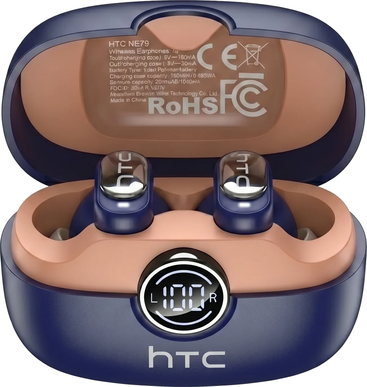 Auriculares traductores LinguaPods azul y naranja